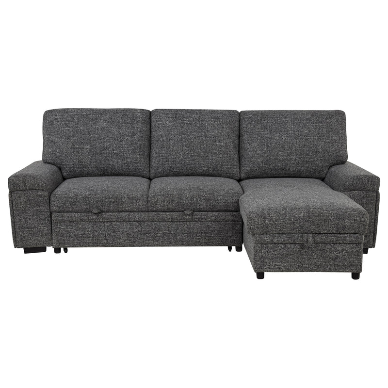 Seccional Demko Sleeper con sofá, bocina y chaise con almacenaje, color marrón