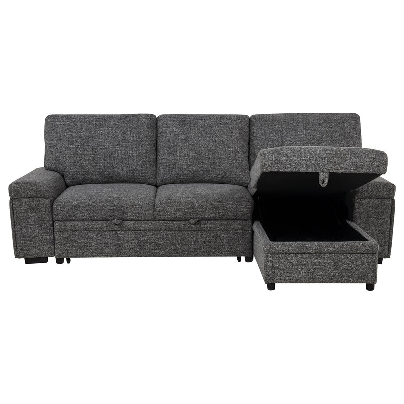 Seccional Demko Sleeper con sofá, bocina y chaise con almacenaje, color marrón
