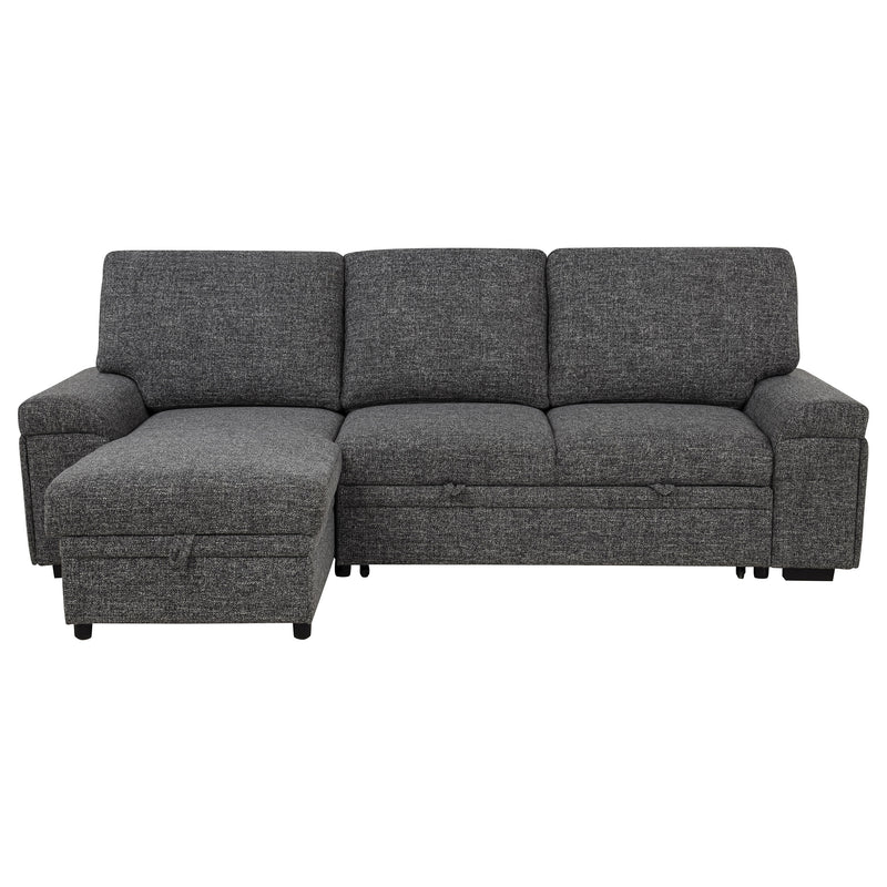 Seccional Demko Sleeper con sofá, bocina y chaise con almacenaje, color marrón