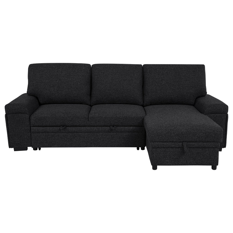 Seccional Demko Sleeper con sofá, bocina y chaise con almacenaje, color marrón