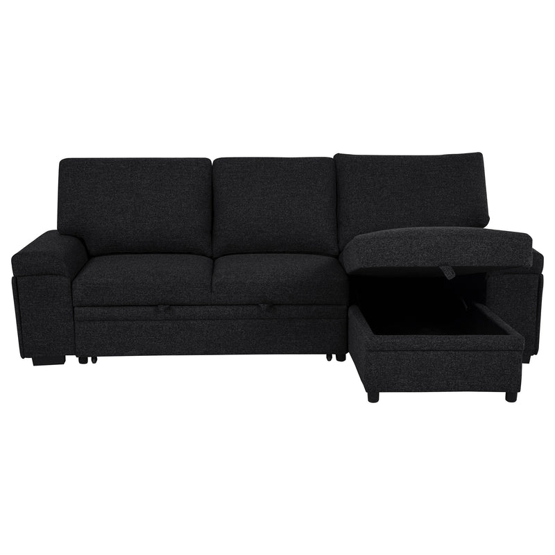 Seccional Demko Sleeper con sofá, bocina y chaise con almacenaje, color marrón