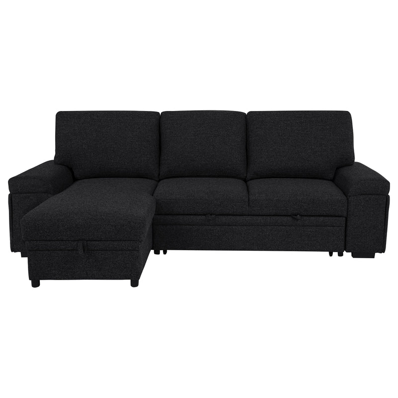 Seccional Demko Sleeper con sofá, bocina y chaise con almacenaje, color marrón