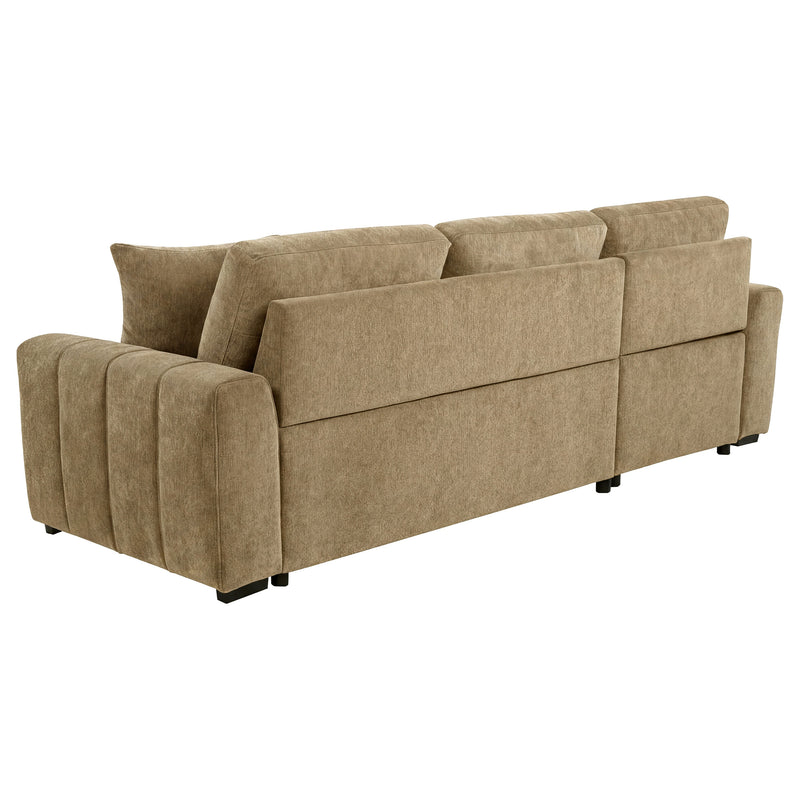 Sofá seccional Pastrana tapizado con cama, chaise longue a la derecha, gris