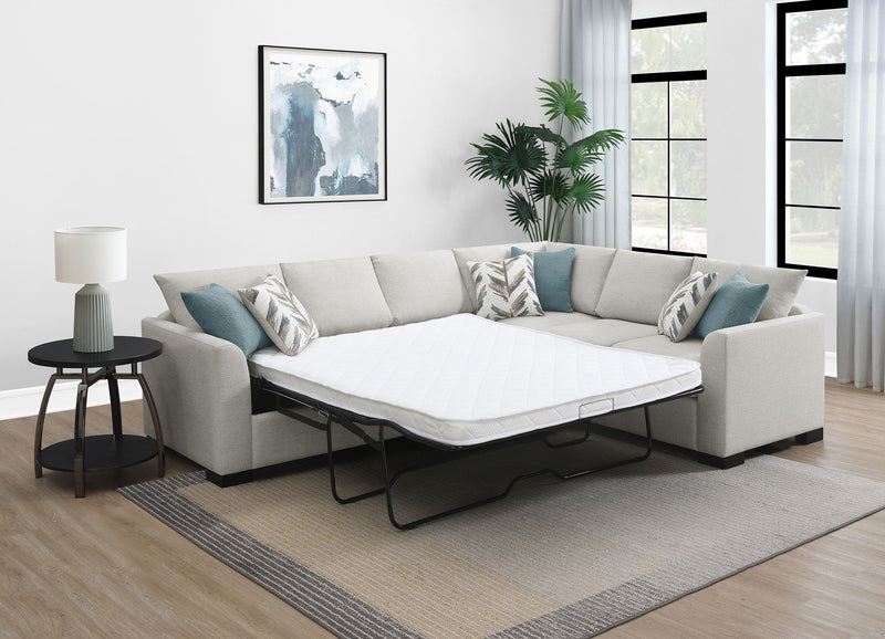 Sofá Seccional Cama Tapizado en Chenilla Ashford Greige