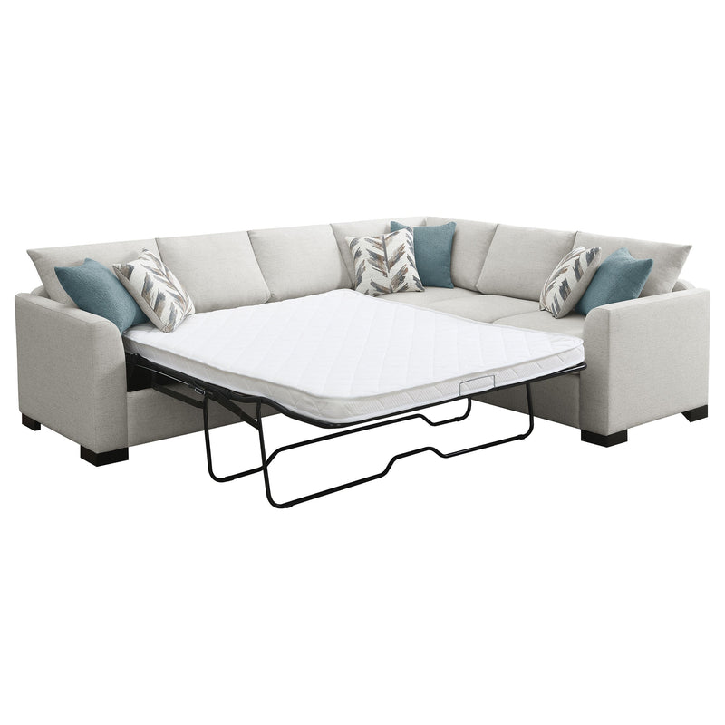 Sofá Seccional Cama Tapizado en Chenilla Ashford Greige