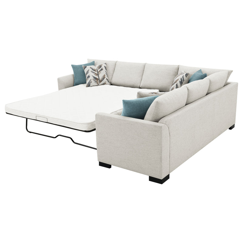 Sofá Seccional Cama Tapizado en Chenilla Ashford Greige