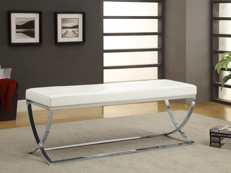 Walton Leatherette Upholstered Tufted Accent Bench
