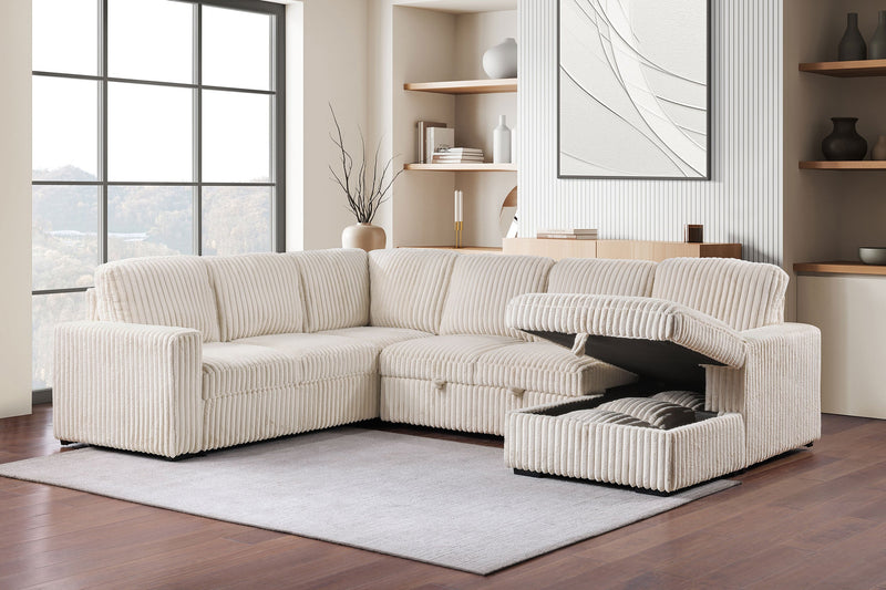 Seccional de sofá con chaise de almacenamiento Devonshire Sleeper