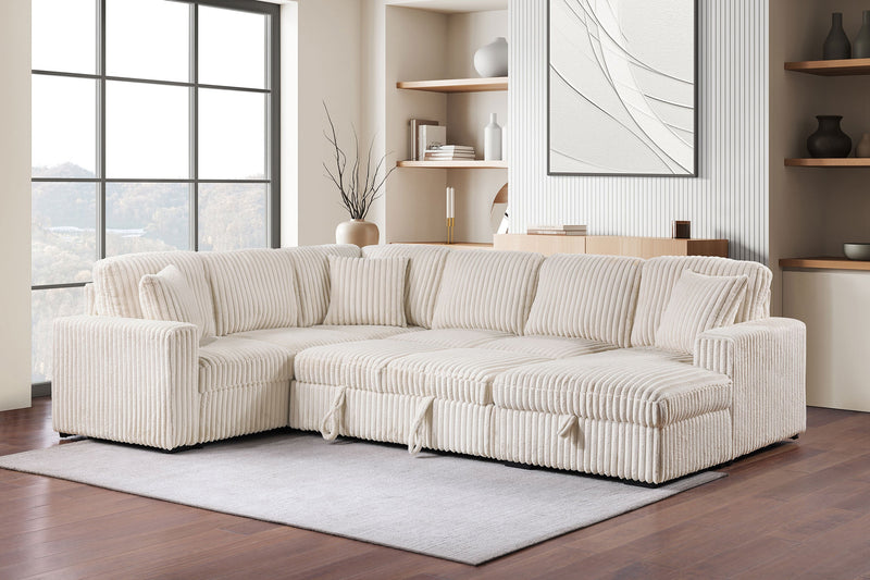 Seccional de sofá con chaise de almacenamiento Devonshire Sleeper