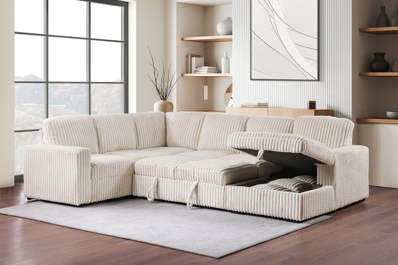 Seccional de sofá con chaise de almacenamiento Devonshire Sleeper