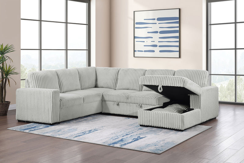 Seccional de sofá con chaise de almacenamiento Devonshire Sleeper