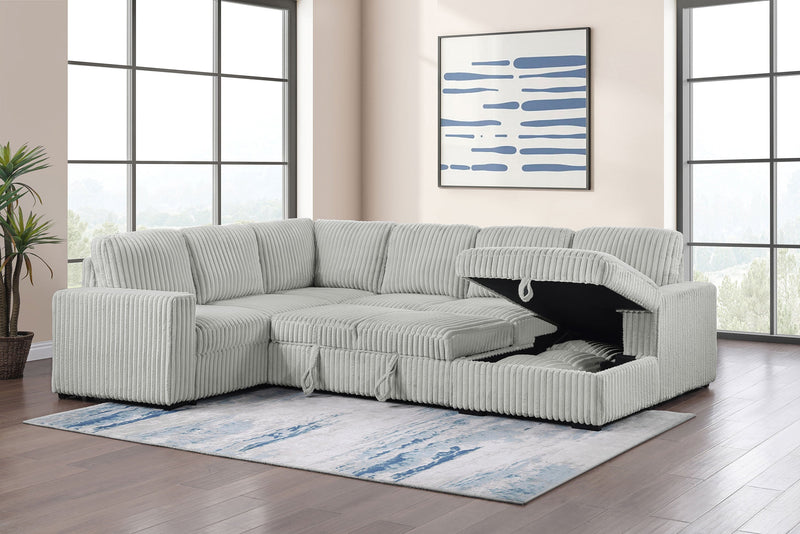 Seccional de sofá con chaise de almacenamiento Devonshire Sleeper