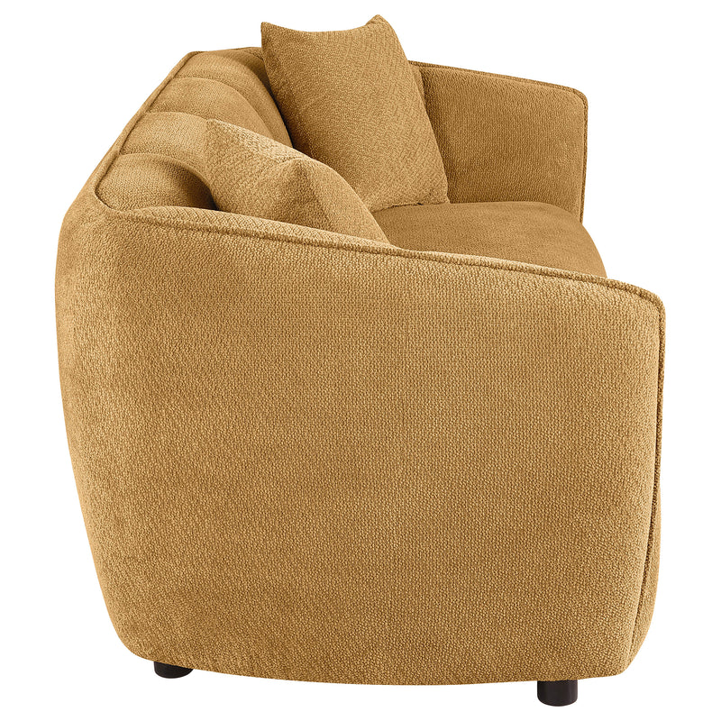 Aleisha Chenille Upholstered Sofa Mustard Yellow