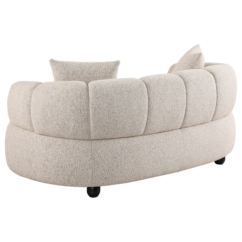 Whitney 2-Piece Contemporary Channel Tufted Boucle Sofa Set Pebble