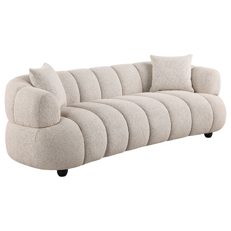 Juego de sofá tapizado bouclé con botones capitoné modelo Whitney Contemporary