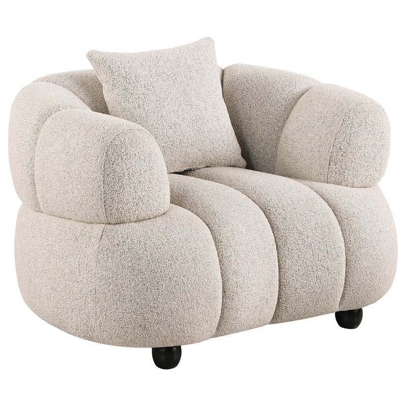 Juego de sofá tapizado bouclé con botones capitoné modelo Whitney Contemporary