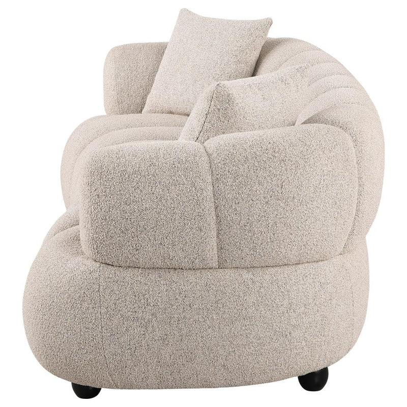 Whitney Contemporary Channel Tufted Woven Fabric Upholstered Sofa