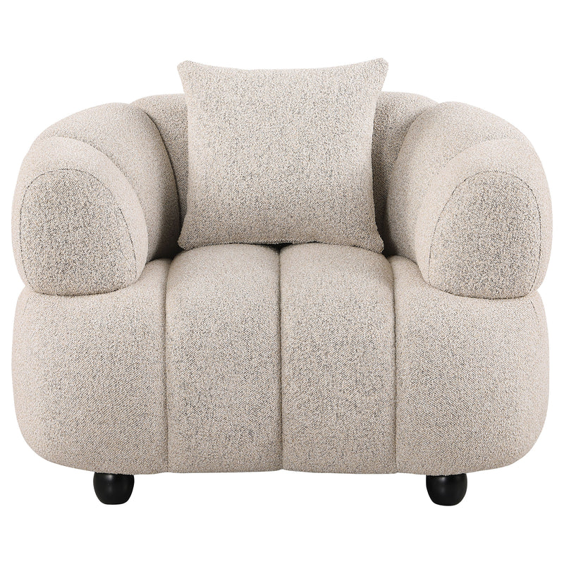 Sillón Decorativo Tapizado en Bouclé con Capitón de Canal Whitney Contemporary