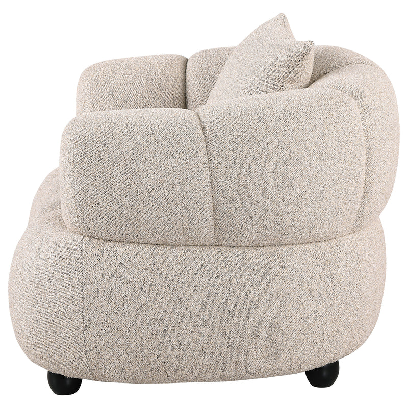 Sillón Decorativo Tapizado en Bouclé con Capitón de Canal Whitney Contemporary