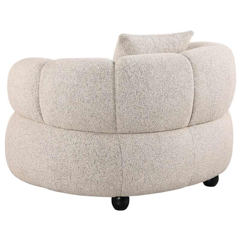 Sillón Decorativo Tapizado en Bouclé con Capitón de Canal Whitney Contemporary