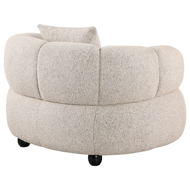 Sillón Decorativo Tapizado en Bouclé con Capitón de Canal Whitney Contemporary