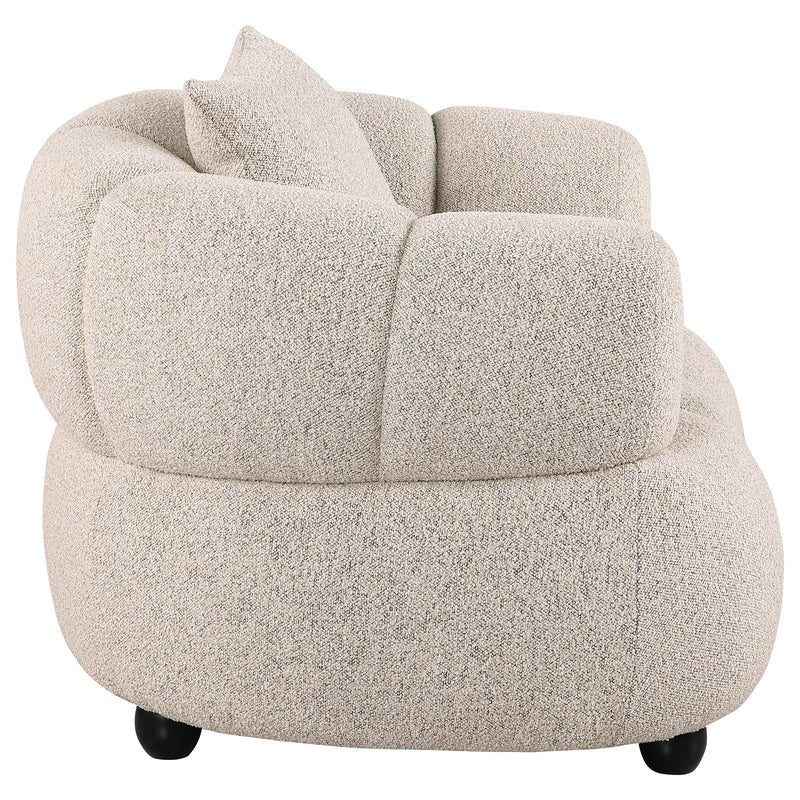 Sillón Decorativo Tapizado en Bouclé con Capitón de Canal Whitney Contemporary