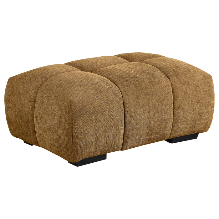 Camacho Rectangular Upholstered Tufted Ottoman Amber