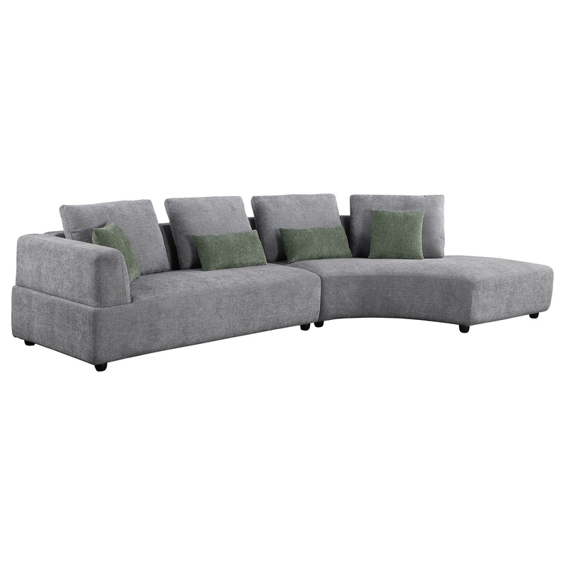 Sofá Seccional Tapizado Toscano de 134 Pulgadas, Gris