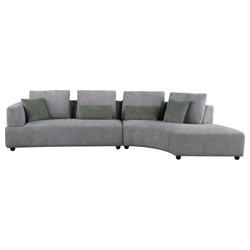Sofá Seccional Tapizado Toscano de 134 Pulgadas, Gris