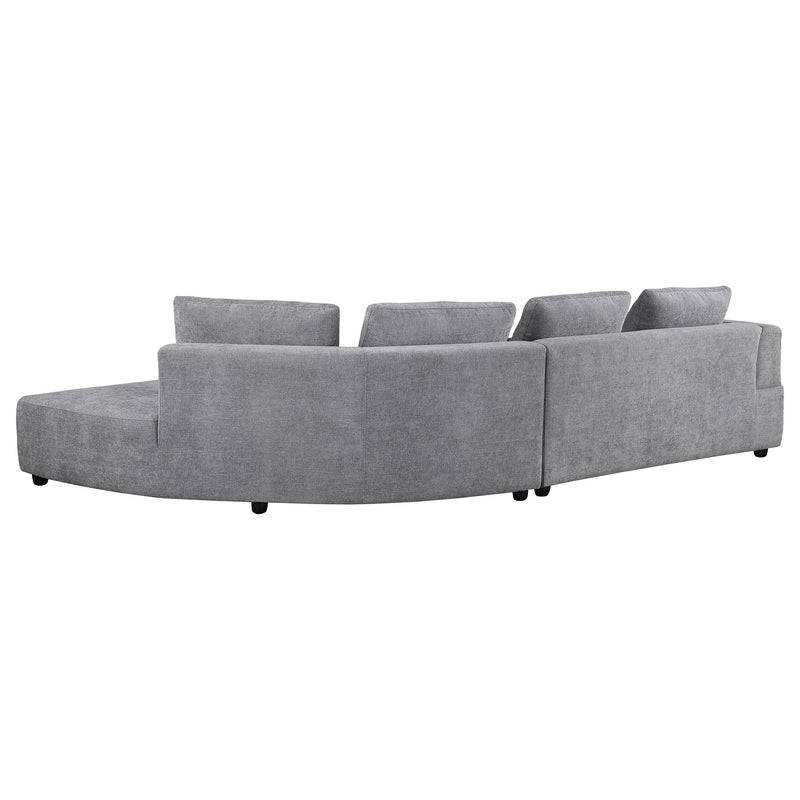 Sofá Seccional Tapizado Toscano de 134 Pulgadas, Gris