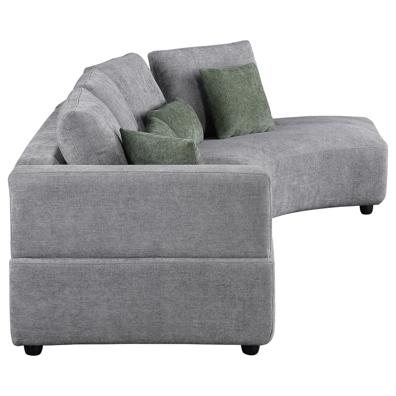 Sofá Seccional Tapizado Toscano de 134 Pulgadas, Gris