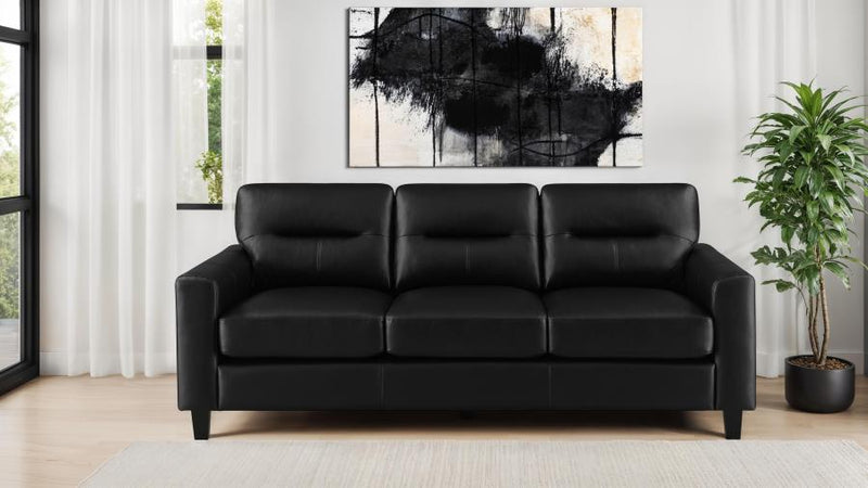 Scotland Faux Leather Upholstered Track Arm Sofa