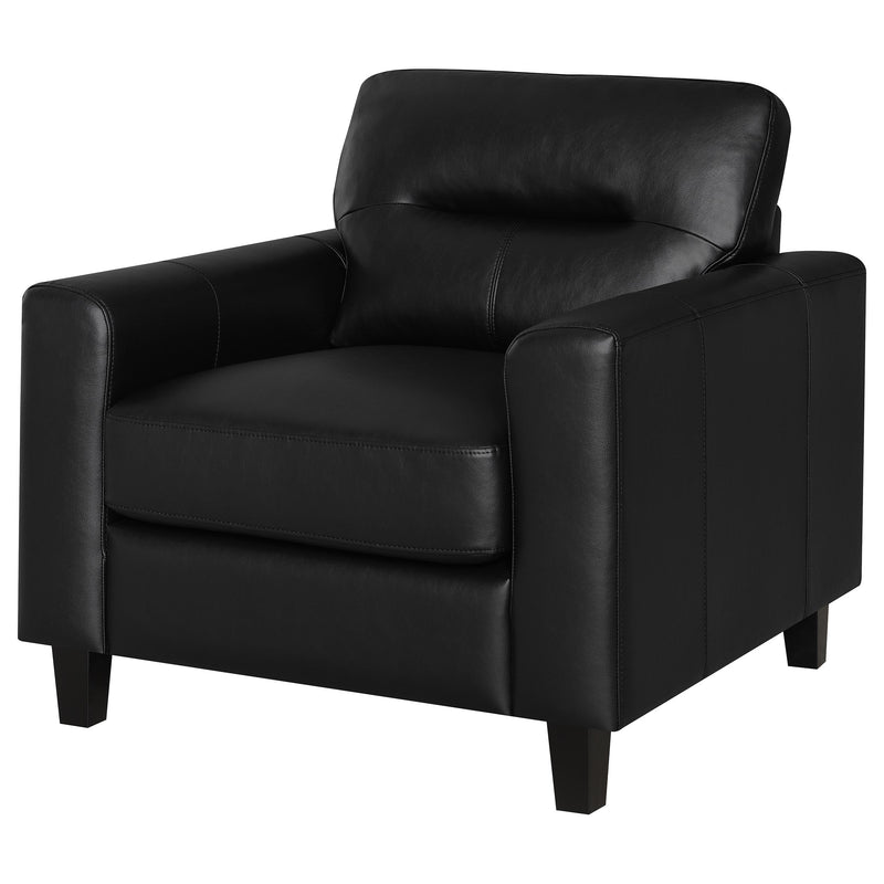 Sillón con brazos rectos tapizado en piel sintética Scotland