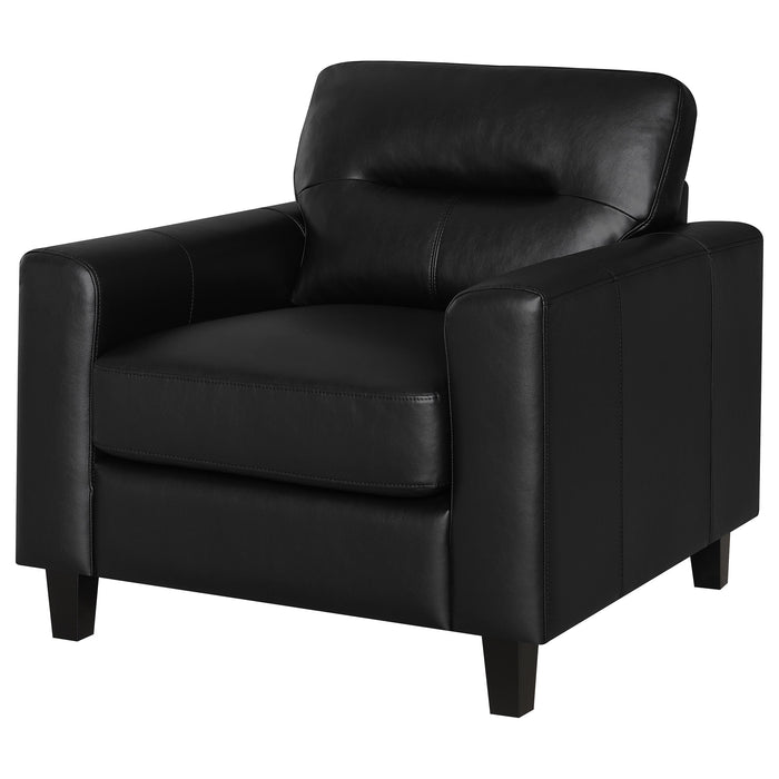 Scotland Faux Leather Upholstered Track Arm Chair