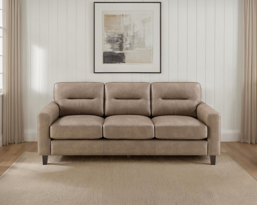 Scotland Faux Leather Upholstered Track Arm Sofa