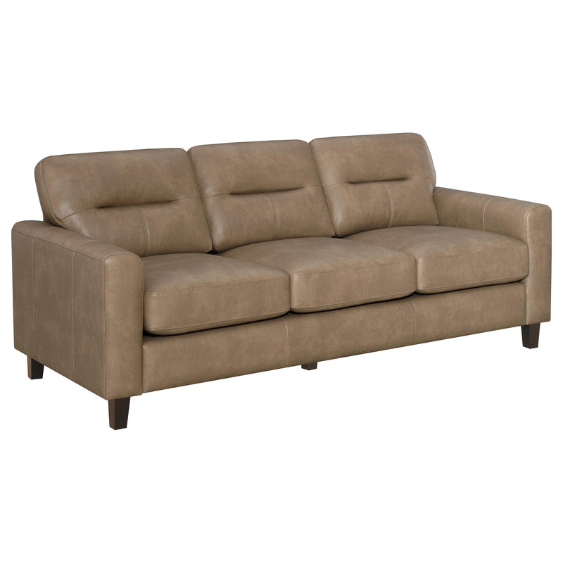 Scotland Faux Leather Upholstered Track Arm Sofa