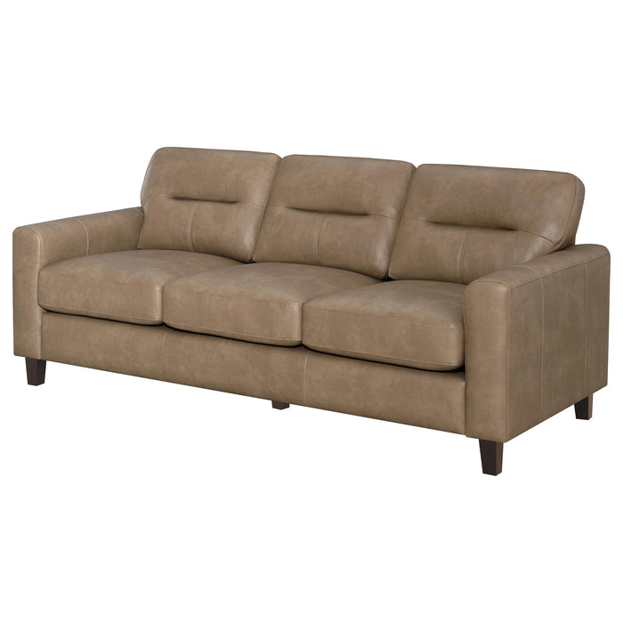 Scotland Faux Leather Upholstered Track Arm Sofa