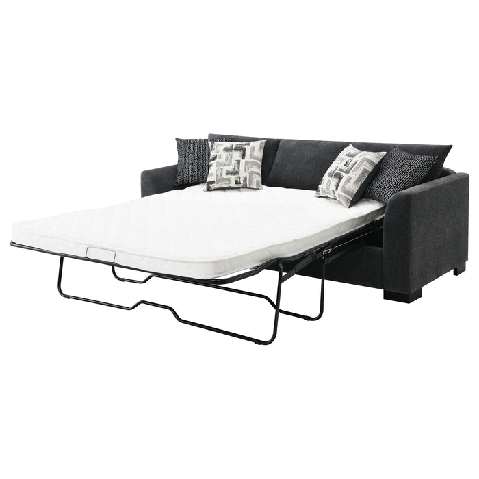 Storey Upholstered Sleeper Sectional Chaise Sofa Dark Grey