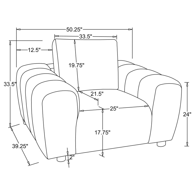 Sillón tapizado en chenilla Burnett