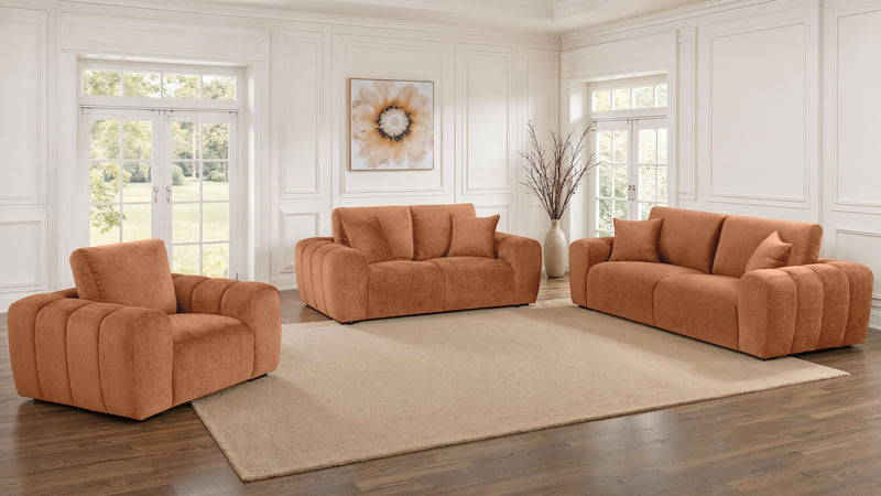 Sillón tapizado en chenilla Burnett
