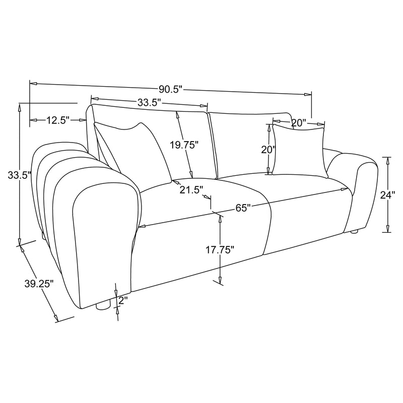 Burnett Chenille Upholstered Sofa Set
