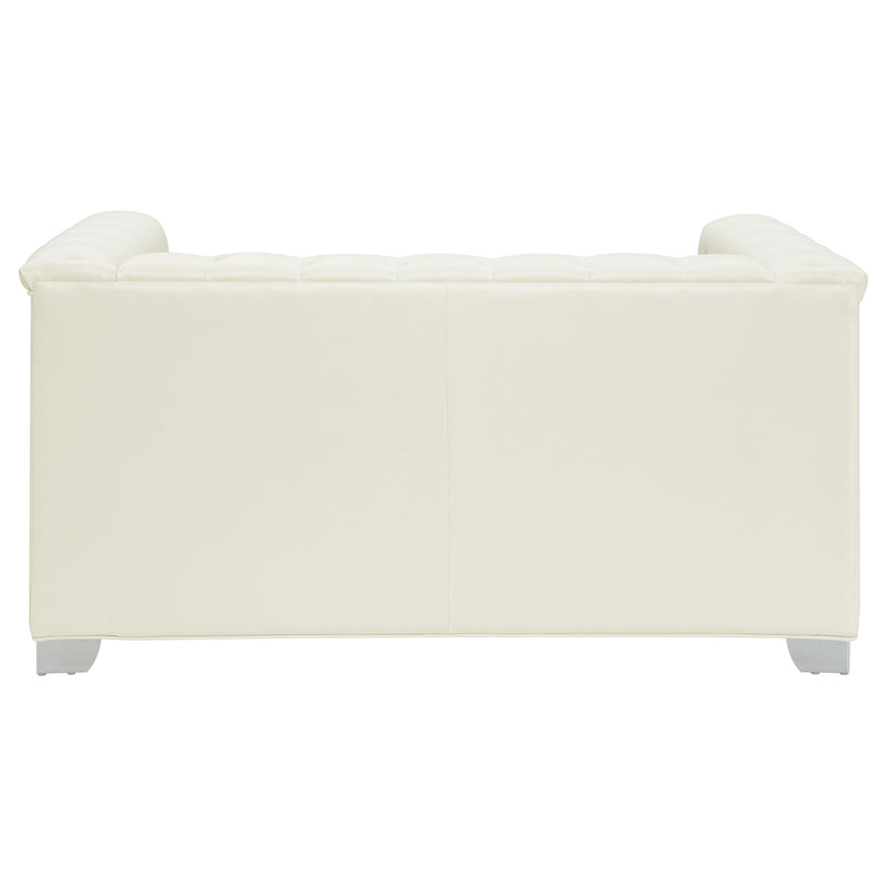 Loveseat con brazos rectos tapizado Chaviano Blanco Perla