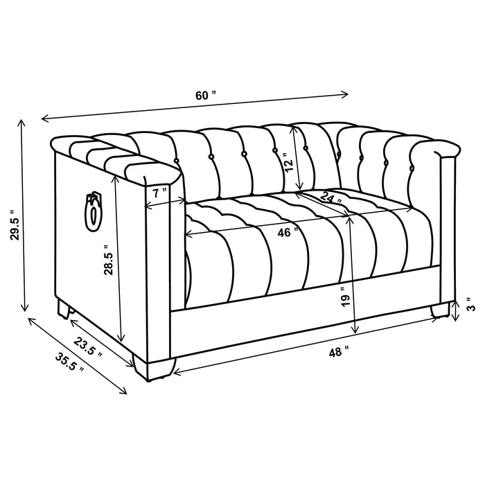 Chaviano Tufted Upholstered Loveseat Pearl White