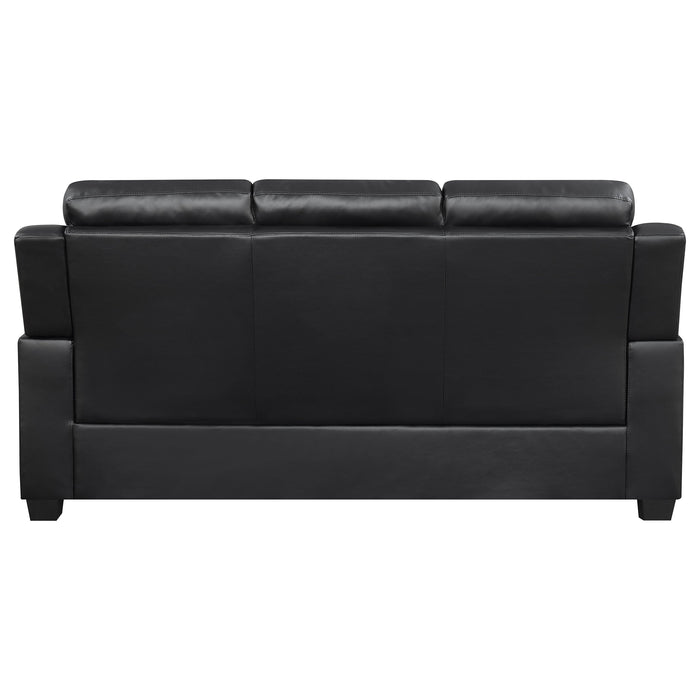 Finley Upholstered Pillow Top Arm Living Room Set Black