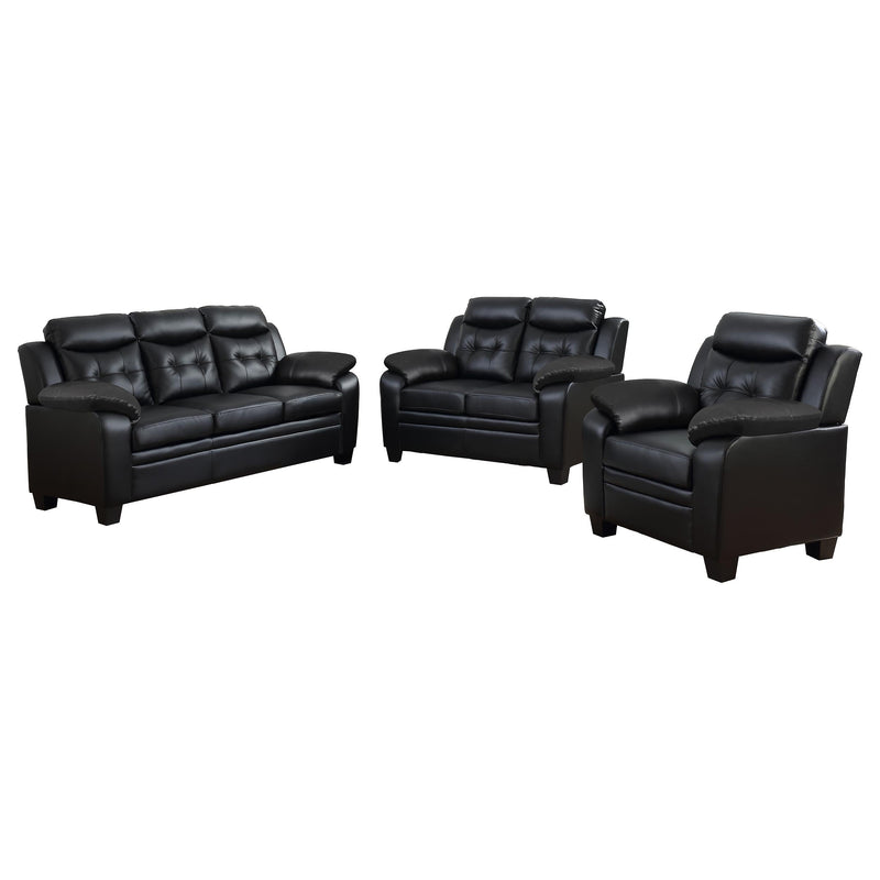 Finley Upholstered Padded Arm Tufted Sofa Set