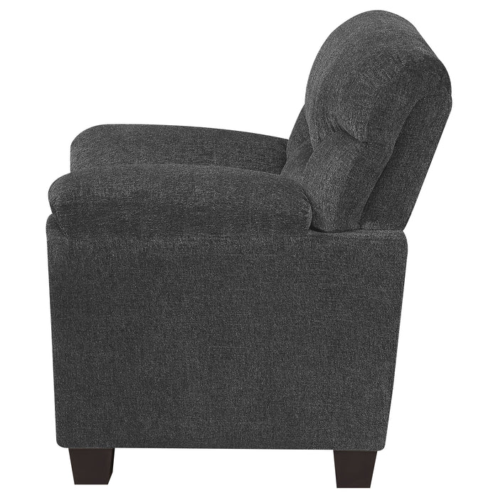 Clementine Upholstered Chair with Nailhead Trim Grey