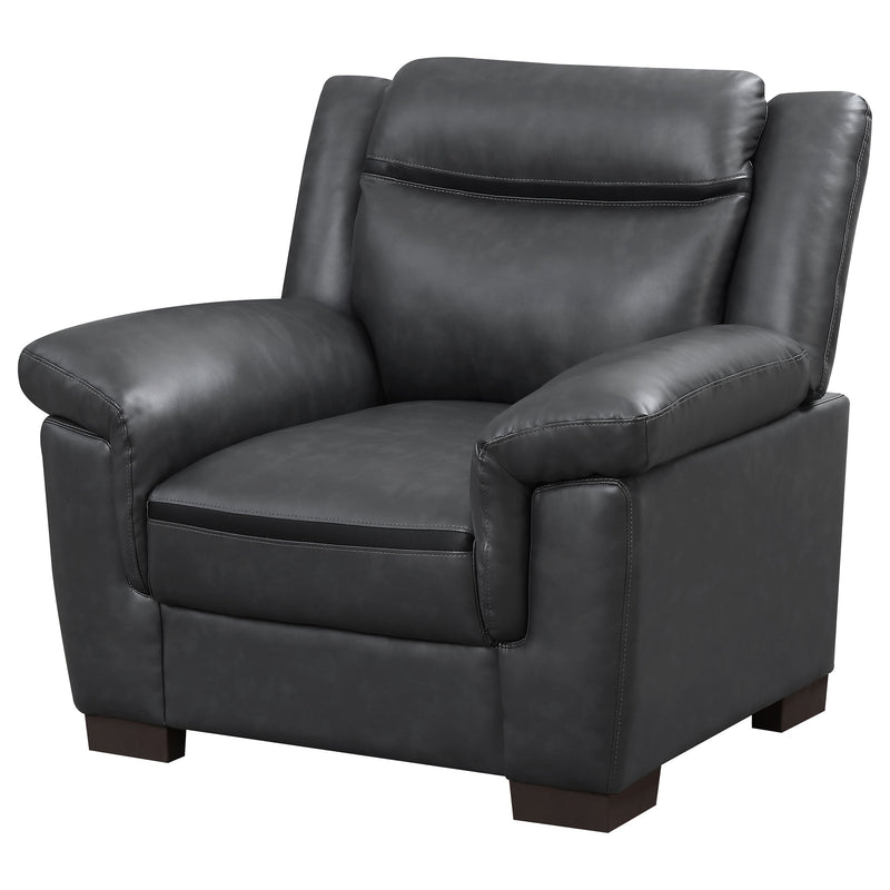 Sillón decorativo acolchado Arabella con brazos, color gris