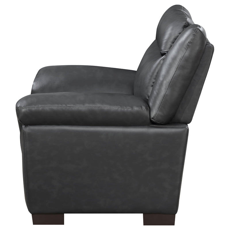 Sillón decorativo acolchado Arabella con brazos, color gris