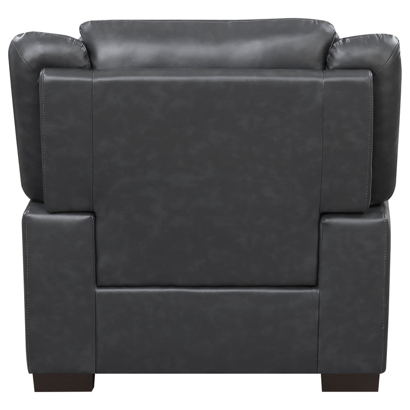 Sillón decorativo acolchado Arabella con brazos, color gris