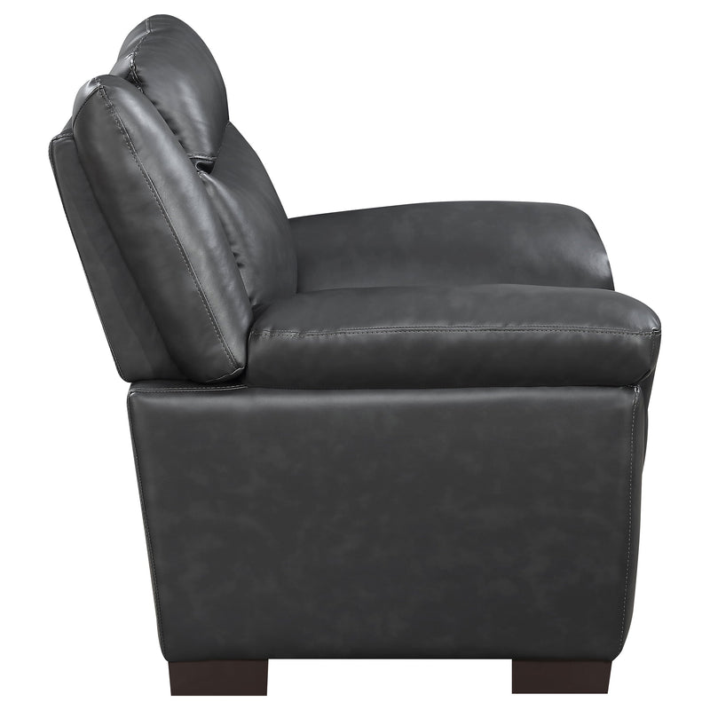 Sillón decorativo acolchado Arabella con brazos, color gris